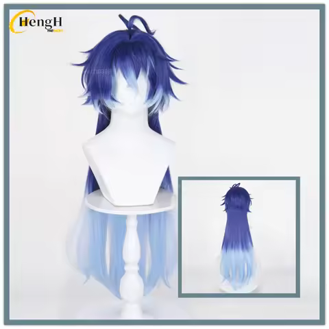 In Stock Game Flins Long 85cm Blue Gradient Cosplay Wig Kyryll Chudomirovich Flins Heat Resistant Sy
