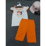 Marie 2000 short white and orange baby girl outfit