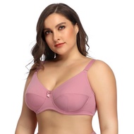 36D-52F Ultra Thin Pad Solid Color Full Cup Plus Size Bra