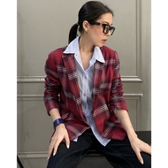 Plaid Blazer Red - Woman At Work