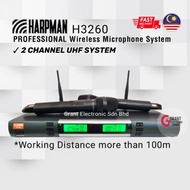 Harpman H3260 UHF Professional Wireless Microphone System 2 Channel 2 Mic