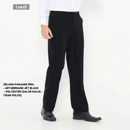 Lawell Celana Panjang Formal Pria Jet Black Slim Fit- Celana Bahan kantor / kerja | BERNARD-SF