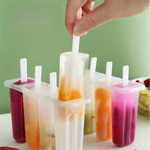 Popsicle Mold Set, DIY Reusable Maker for Yogurt Fruit Snacks, Healthy Homemade Treats for Party