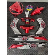 🇻🇳ORIGINAL EXCITER LC135 V1 COVERSET BATIK MERAH SILVER STRIPE TANAM LC135 V1 COVERSET STICKER TANAM