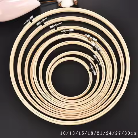 10-30CM Embroidery Hoop Ring DIY Bamboo Frame Needle Craft Cross Stitch Machine Round Loop Sewing To