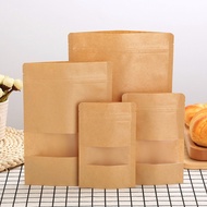 50 kraft paper window zip bags, small - medium size kraft bag kraft paper bag