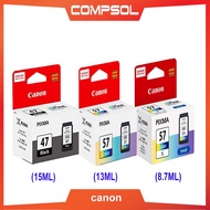 Canon PG47 (15ML),CL57 (13ML), CL57S (8.7ML) Ink Cartridges Support Model: E3170, E3370, E3470, E410
