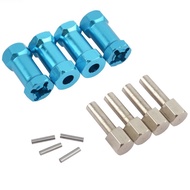 4Pcs Aluminum RC Car 12Mm Hex Wheel Hub Drive Adaptor Extension Combiner Coupler for 1/10 RC Crawler