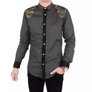 KATUN KEMEJA KEM IRFAN GREYkoko CLOTHES IRFAN Kokokoko Stretch cotton material Combination premium e