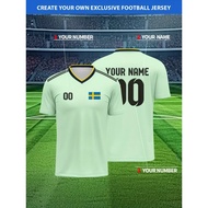Sweden Jerseys Pattern T-Shirt For Men Football Customized 3D Printed Short Sleeve Tops Summer Loose