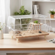Hamster Cage with Front-Opening Transparent Clear Hamster Cage Transparent Pet Habitat Habitat Venti