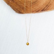 鎖骨間奢華 黃水晶 黃18K金項鍊 輕珠寶飾品