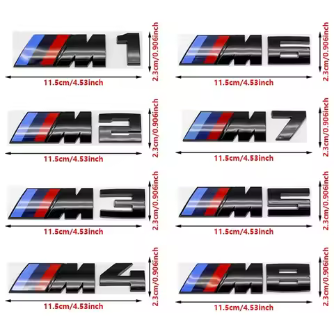 3D ABS M Emblem Trunk Lid Sticker For BMW M1 M2 M3 M4 M5 M6 M7 M8 E46 E36 E34 F10 E90 F30 E60 E53 E3