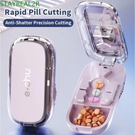 STAYREAL2R Pill  Box, 2/3/4-in-1 Adjustable Medicine , Daily Tablet Splitter Precise Cutting Food Gr