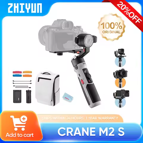 ZHIYUN CRANE M2S Handheld Gimbal Stabilizer for Mirrorless Cameras, Sony, Canon, Action Compact Came