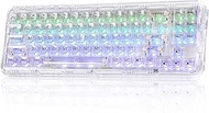 YUNZII X71 Wireless Hot Swappable Transparent Mechanical Keyboard with Clear Keycaps, 68% Layout, BT
