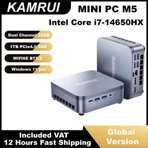 KAMRUI Mini PC Intel i7-14650HX 16Cores 32GB DDR4 1TB SSD 5.2GHz Mini Desktop Computer Wifi6E 4K@60H