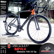 จักรยานเสือหมอบ CAMP รุ่น IMPALA (ตะเกียบ Full Carbonเกียร์ Shimano 105 22 Sp.น้ำหนัก 9.3 Kg.)
