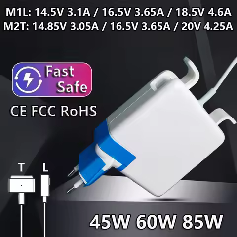 Power Adapter Compatible with MacBook Charger 45W 60W 85W for MacBook Air/Pro Magsaf* 2 1 Magnetic P