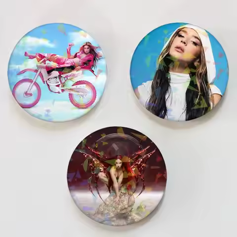 Singer L-Lola Indigo Round Exquisite Laser Badge Brooches Creative Pins For Clothes Hat Backpack Gif