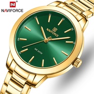 NAVIFORCE Top Luxury Brand Elegant Ladies Watch Simple Three Hand Stainless Steel Strap Clock Waterproof Sports Quartz Watch