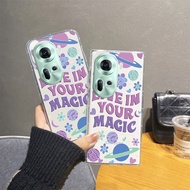 2024 New for OPPO Reno11 Pro 5G Reno 11 11Pro Phone Case Purple Checkered English Flower Smartphone Casing Lovely Cute TPU Softcase for Girls Back Cover