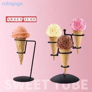 COLO Iron Ice Cream Cone Holder Ice Cream Stands Ice Cream Rack with Base Display