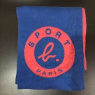 agnes b sport b 經典Logo圍巾 二手 藍粉紅配色