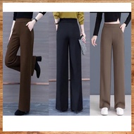 SC# [Ladies Wear] Seluar Panjang Perempuan Straight Cut Office Pants Kain Bergetah / Ladies Plain St