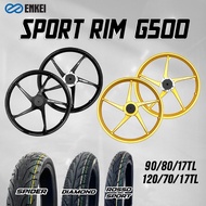 SPORT RIM G500 ENKEI CUSTOM HUB 5 BATANG Y15 /Y16 1.4/1.4X17 / TAYAR OTAMO SPIDER / ROSSO SPORT 90/8