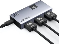 HDMI 2.1 Switch FOLODA 8K HDMI Switcher, Ultra HD 8K@60Hz 2 in 1 Out HDMI Splitter, 4K@120Hz Aluminum HDMI Switcher Selector for PS5/4/3 Xbox, Apple TV, Nintendo Switch, Roku, Fire Stick