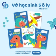 5-cup CD NOTEBOOK Dinosaur Green Orange 48 million, 100gsm 170x240mm - Code: B125