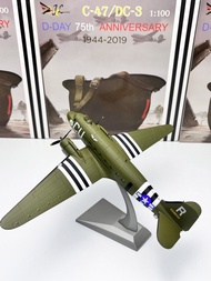 Ready Stock 1/100 World War II US Army 101 Airborne Master C47 Transport Fighter Aircraft Model Norm