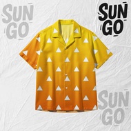 KEMEJA SUN GO Agatsuma Zenitsu Shirt – Demon Slayer KNY Anime Shirt – Haori Thunder Hashira Design P