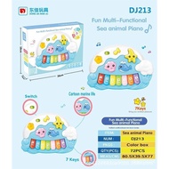 Ocean Piano Children's Light Music Cartoon Ocean Animal Electronic Piano Blue Electric Small Piano