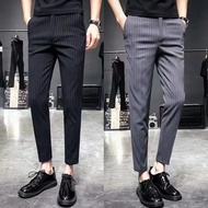 seluar slack lelaki Business korean Casual Pant seluar slack lelaki slimfit Vertical striped trouser