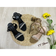 7cm high heel sandal with round toe waxed leather stones TT Shoes duong7pá