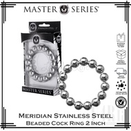 Master Series Meridian Stainless Steel Beaded Cock Ring 2 Inch