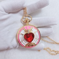 Cardcaptor Sakura Anime Pocket Watch Vintage Flip Children Schoolgirl Simple Cute xiang lian biao GIRL'S Heart Creative Gift