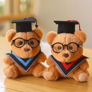 Graduation Gift 12CM teddy Bear School Bag Pendant Plush Doll Small Gift Keychain Doll