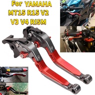 For YAMAHA MT15 R15 V2 V3 V4 R15M Folding Brake Clutch Lever Motorcycle Adjustable CNC Handle Brake 