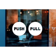 Glass Stickers PUSH-PULL Door Set Of 2 Pieces 9 x 9 cm (G0013) PUSH Sign PULL