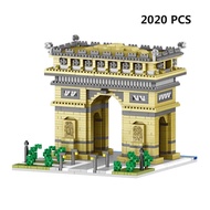Compatible with LEGO Microblock Taj Mahal Thượng Hải Kiến trúc Khải Hoàn Môn Mô hình kim tự tháp Kiế