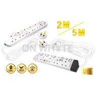 2Meter / 5Meter 2G/3G/4G/5G/6G - 2Meter / 5Meter Wall Extension Trailing Socket / EXT SKT With Wire 