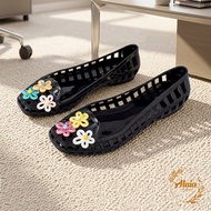 Sepatu Jelly Wanita Bunga PVC Sandal Flat Shoes Transparan Korean Style Anti Slip Size 36-40 BALANCE