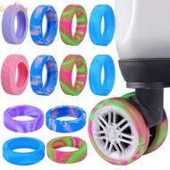 Wear-resistant Luggage Wheels Protector Cover Colorful Silicone Trolley Case Silent Caster Sleeve Universal Reduce Noise Roll Sleeve for Travel Suitcase Supplies