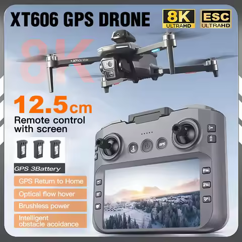 XT606 MAX 3 battery Drone 4k 8K HD Professional Camera FPV Wish Screen Drone 360° Obstacle Avoidance