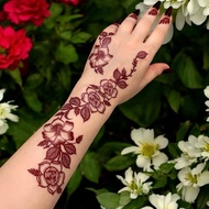 OG5N henna tattoo Sticker Red Flower Totem Back of Hand henna tattoo Waterproof Female tattoo Sticke