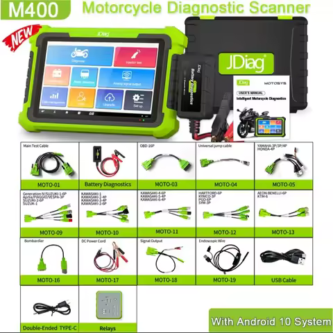 JDiag M400 Motorcycle Diagnostic Scanner ABS Test & Data Printing Battery Test for electronic fuel i