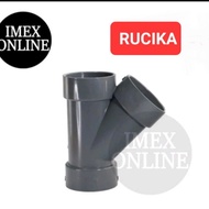 SAMBUNGAN PIPA TEE Y PVC 2 1/2 INCH (RUCIKA) D 45* Y BRANCH TEE CABANG